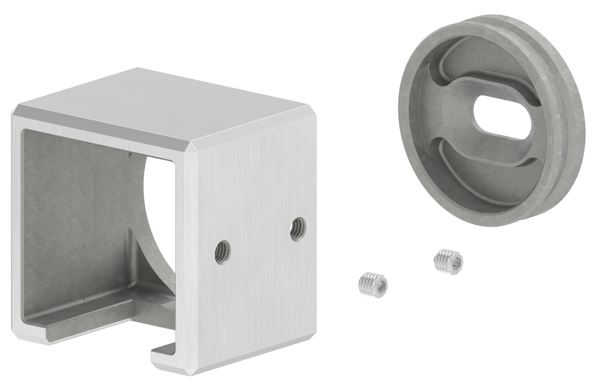 Wandbefestigung für Quadratnutrohr 40x40mm, rechts, V4A