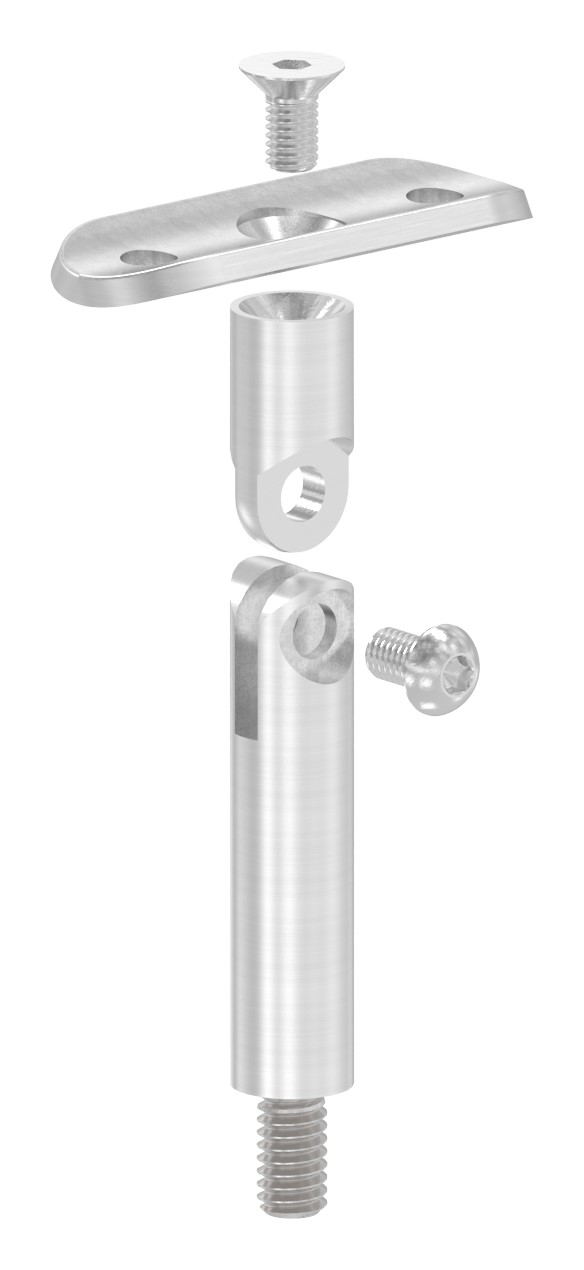 Gelenkstift mit Handlaufanschlussplatte 42,4mm, V2A Gelenkstift mit Handlaufanschlussplatte 42,4mm, V2A