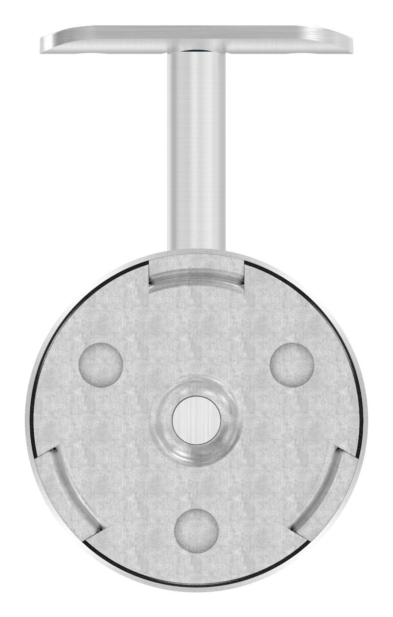 Handlaufhalter mit Handlaufanschlussplatte und Abdeckrosette (Ronde und Bügel verschweißt), V2A