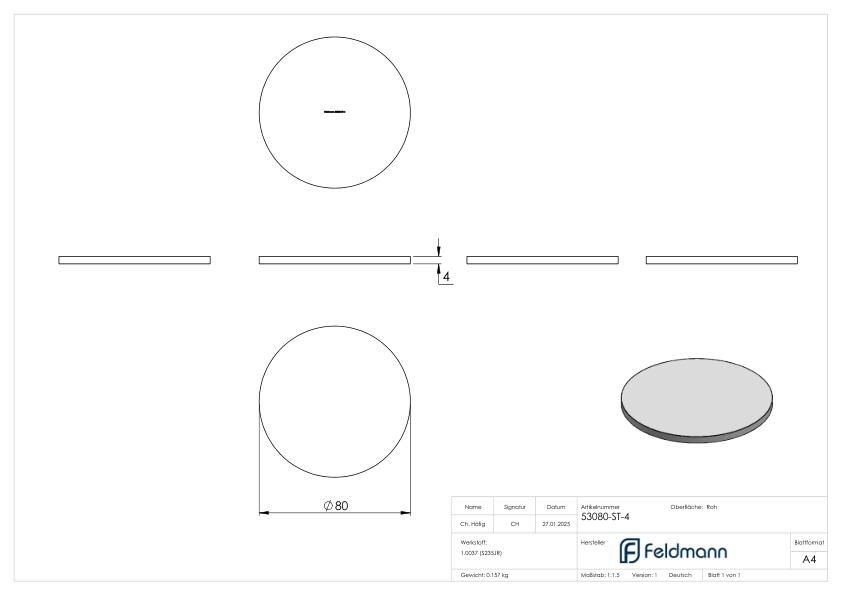 Ronde 80x4mm