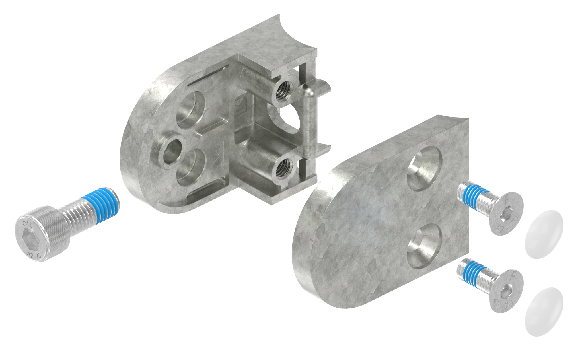 Glasklemme Mod. 30, Anschluss: 42,4mm, Zink roh Glasklemme Mod. 30, Anschluss: 42,4mm, Zink roh