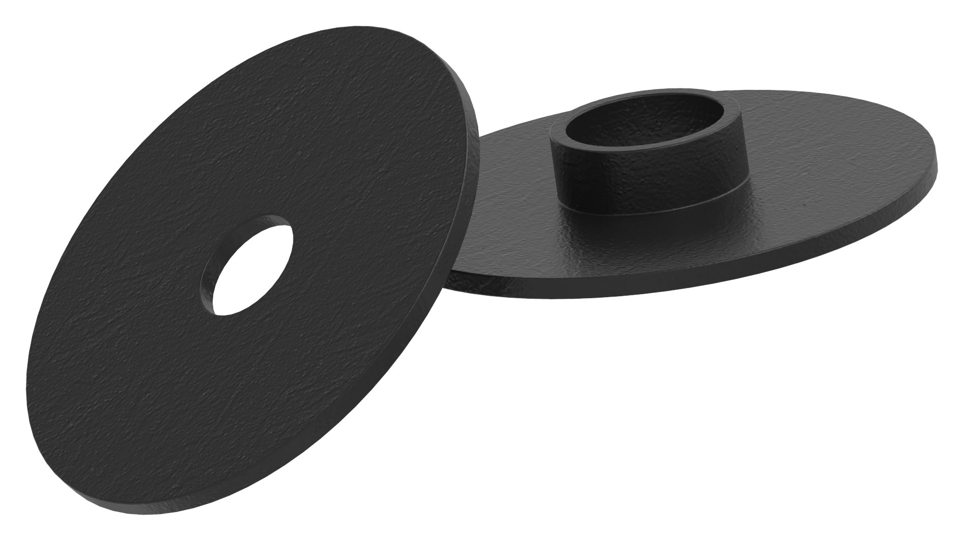 Oberteil für 52mm Glaspunkthalter, V2A, pulverbeschichtet in RAL 9005 schwarz matt