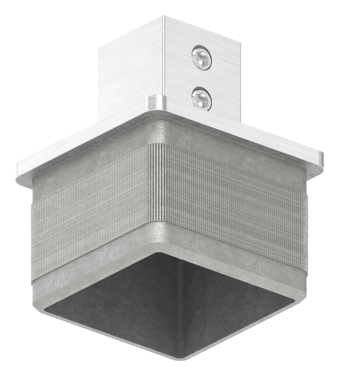 Stopfen für 40 x 40 x 2,0mm mit Bohrung 12,2mm, V2A