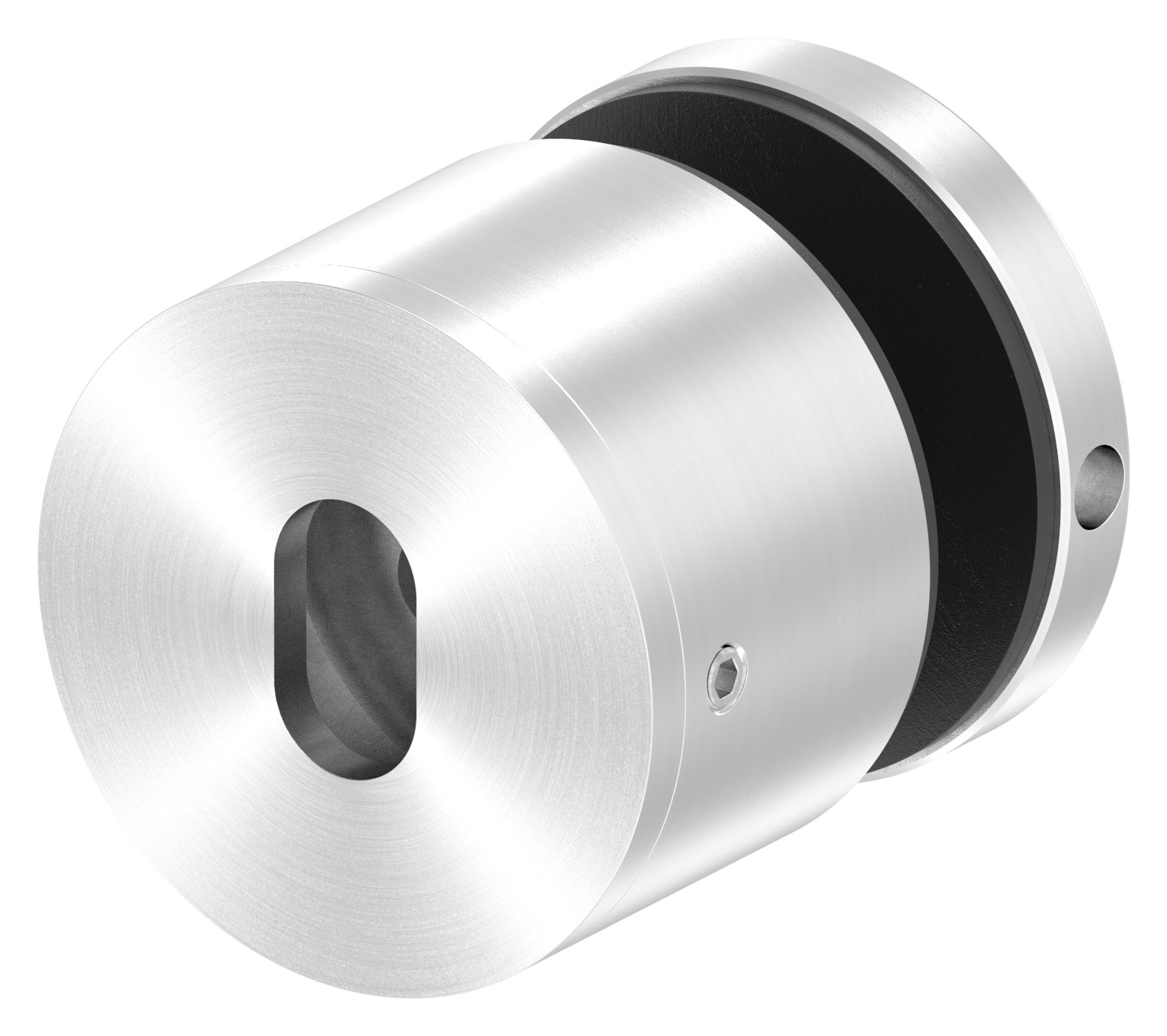 Glaspunkthalter 52mm, flach, verstellbar, V2A
