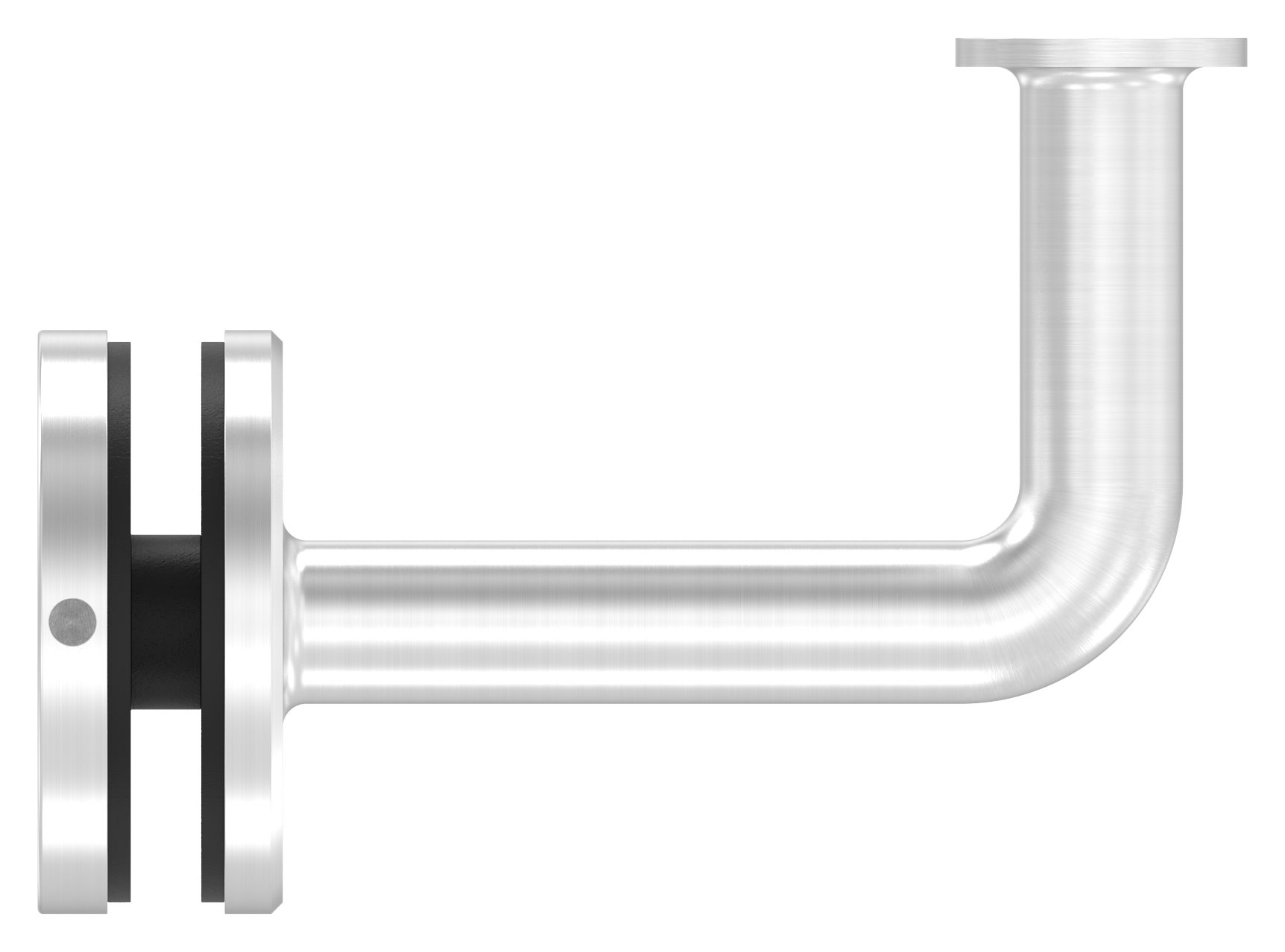 Handlaufhalter für Glas, Handlaufanschlussplatte flach, V4A Handlaufhalter für Glas, Handlaufanschlussplatte flach, V4A