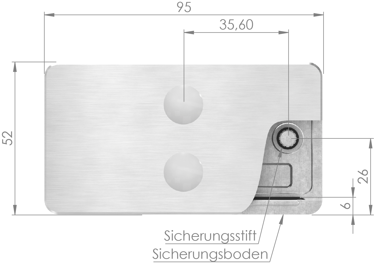 Sichtschutz Mittelglasklemme Mod. 26, V4A