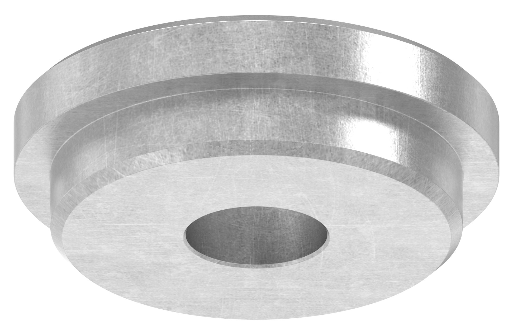 Stahlkappe flach für Rohr 42,4 x 3,2mm mit Bohrung 12,3mm