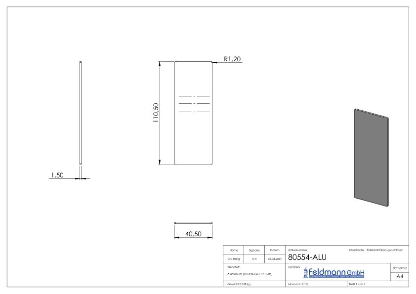 Endkappe für Aluprofil 80300-ALU Endkappe für Aluprofil 80300-ALU