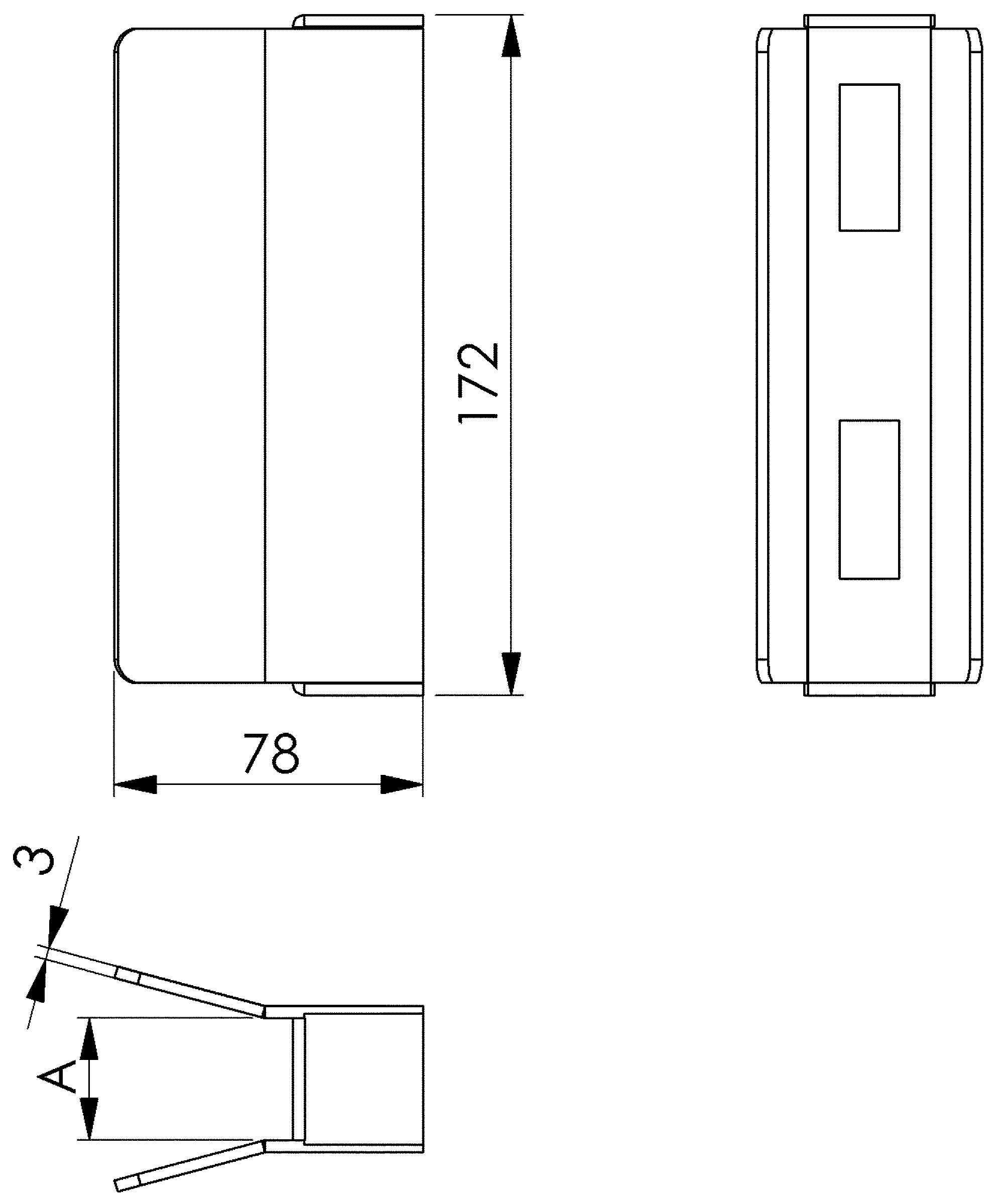 Schließkasten für Schiebetore 30mm