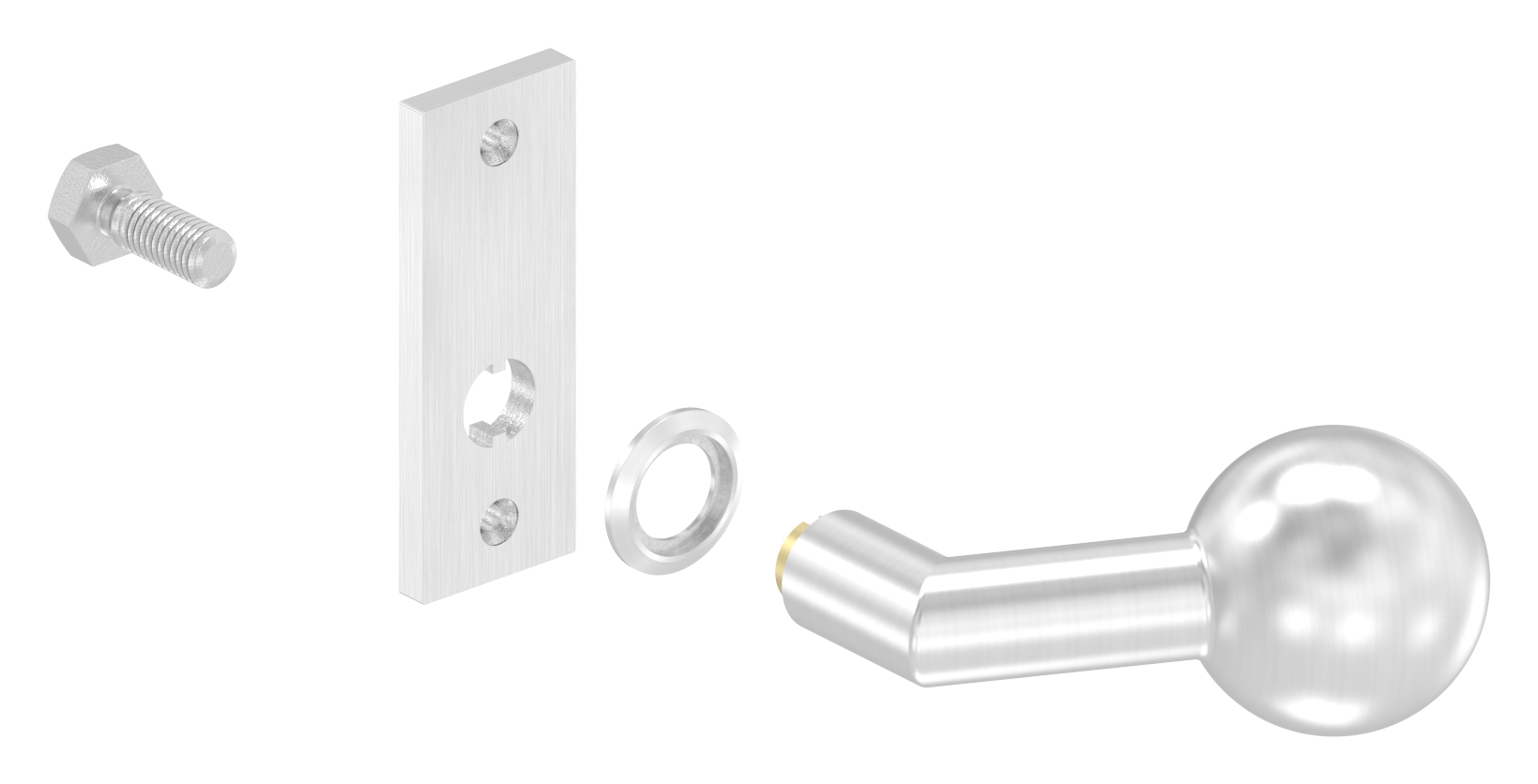 Türknopf, Ø 50mm, mit Langschild, V2A