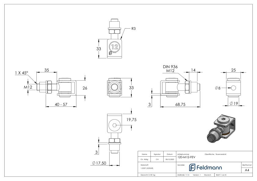 Torband M12, teilverzinkt/feuerverzinkt Torband M12, teilverzinkt/feuerverzinkt