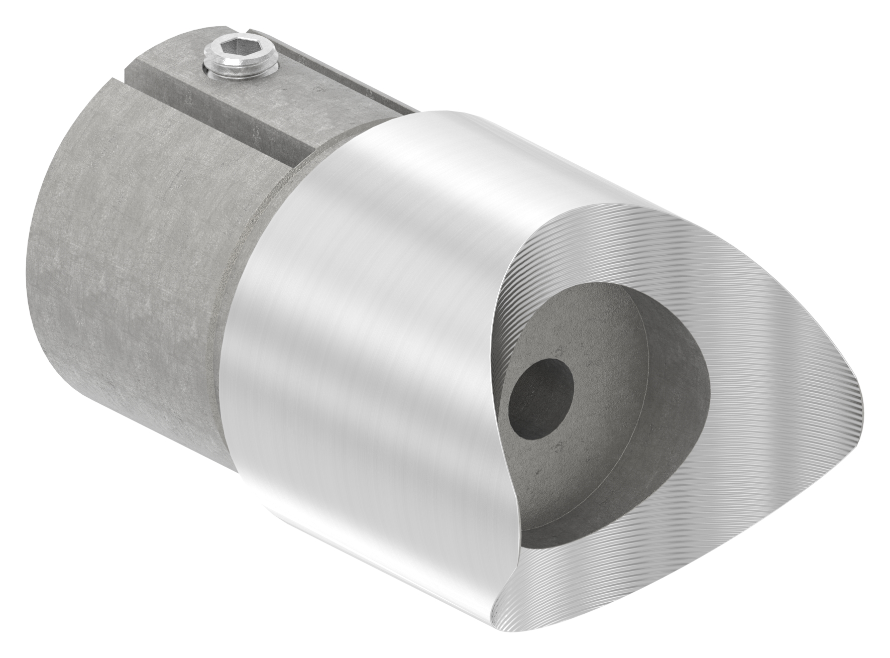 Anschlussstück 90°, Anschluss oben: 48,3mm, V2A Anschlussstück 90°, Anschluss oben: 48,3mm, V2A