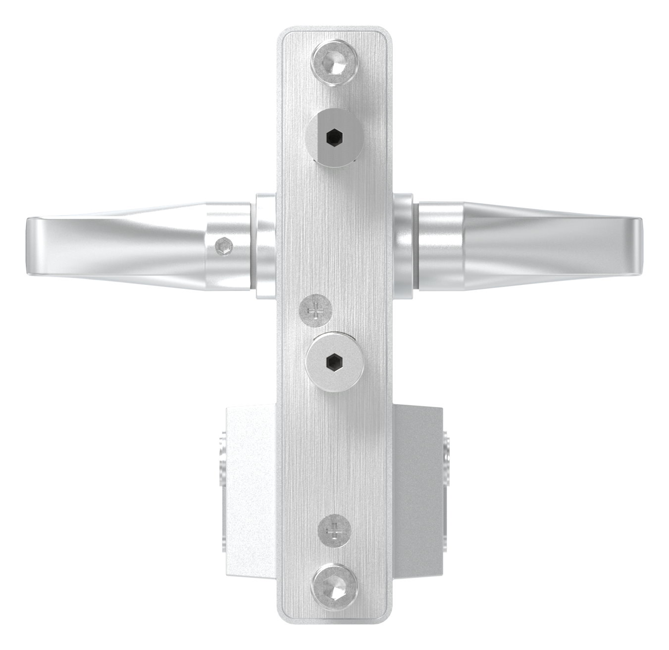 Gittertorschloss GTS 2 für Rohrstärke 60-80mm, Gehäuse silber