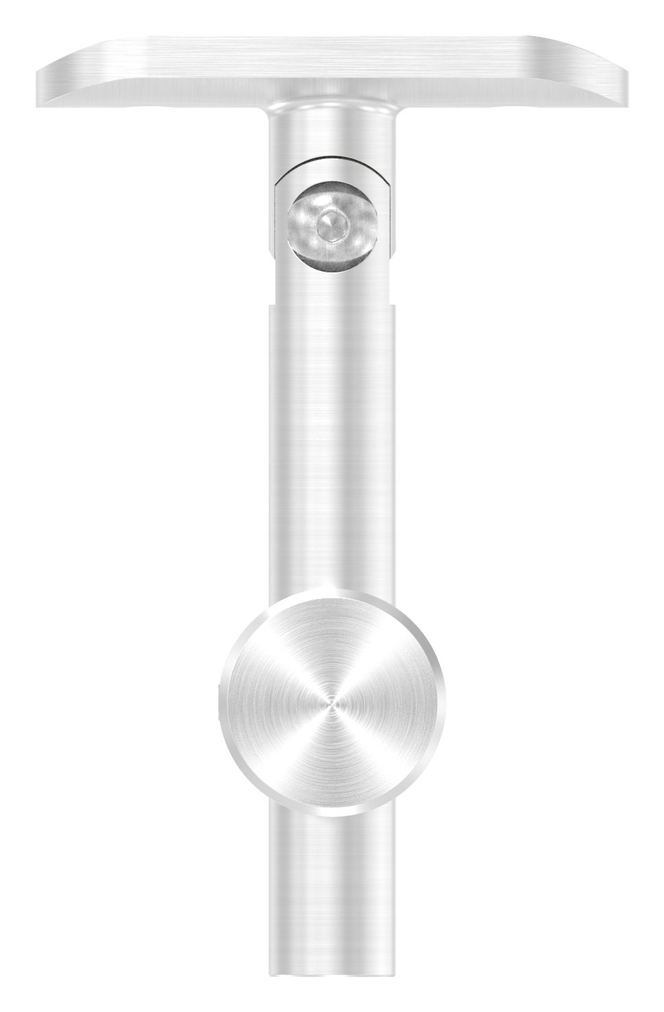 Handlaufhalter mit Gelenk, Handlaufanschlussplatte 42,4mm, V2A Handlaufhalter mit Gelenk, Handlaufanschlussplatte 42,4mm, V2A