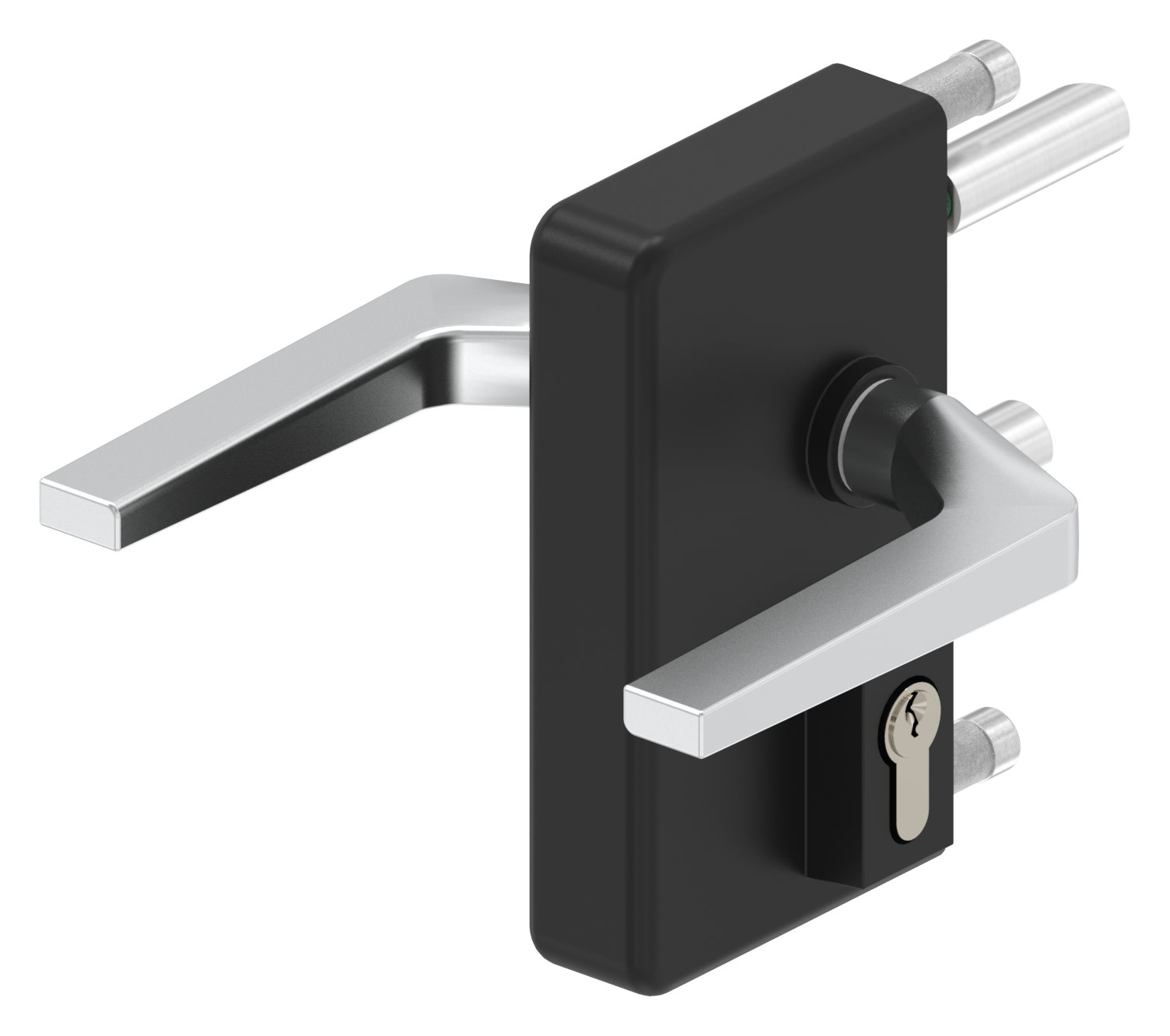 Gittertorschloss GTS 2 für Rohrstärke 40-60mm, Gehäuse RAL 9005 schwarz