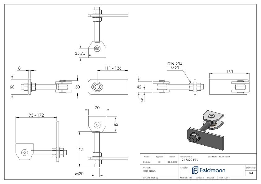 Torband M20, teilverzinkt/feuerverzinkt Torband M20, teilverzinkt/feuerverzinkt