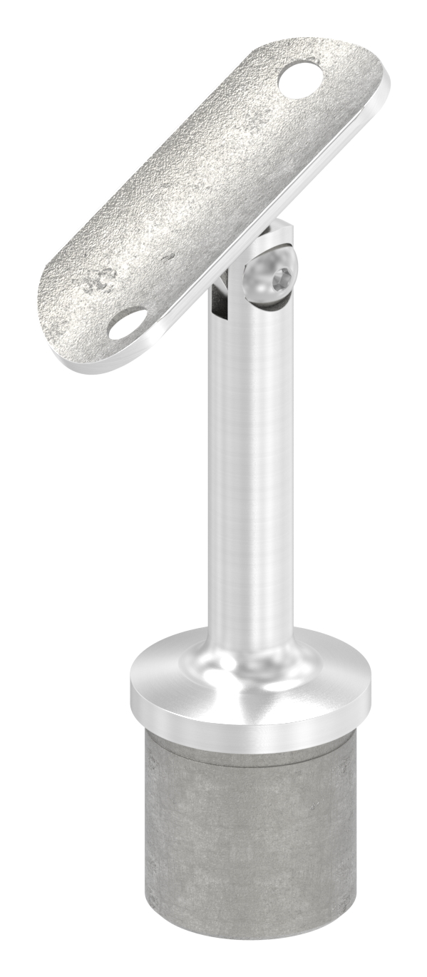 Rohrabschlussstopfen mit Gelenk und Platte, für 33,7x2,0mm, V2A