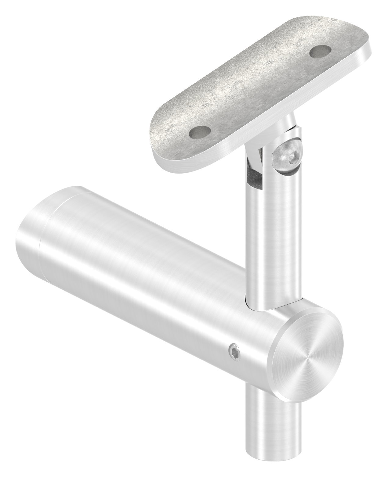 Handlaufhalter mit Gelenk, Handlaufanschlussplatte 42,4mm, V2A Handlaufhalter mit Gelenk, Handlaufanschlussplatte 42,4mm, V2A
