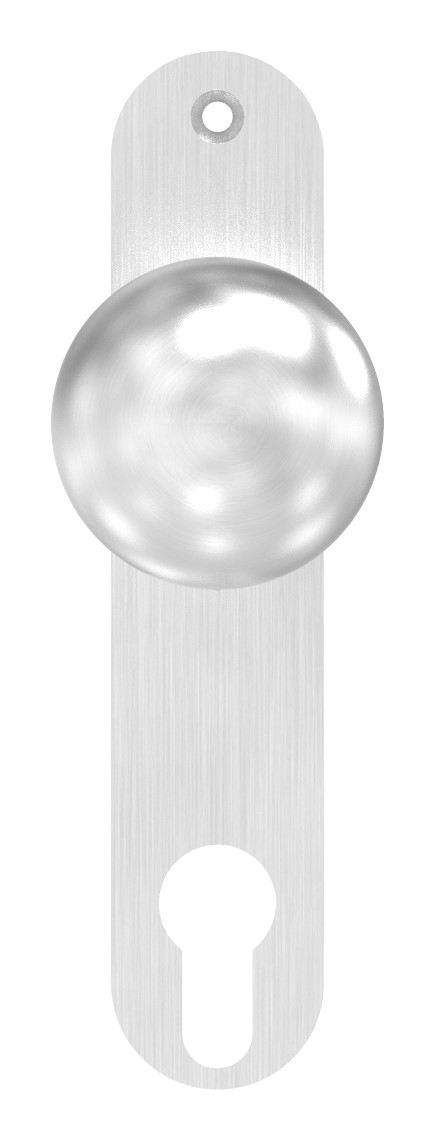 Türknopf, Ø 50mm, mit Langschild, V2A Türknopf, Ø 50mm, mit Langschild, V2A