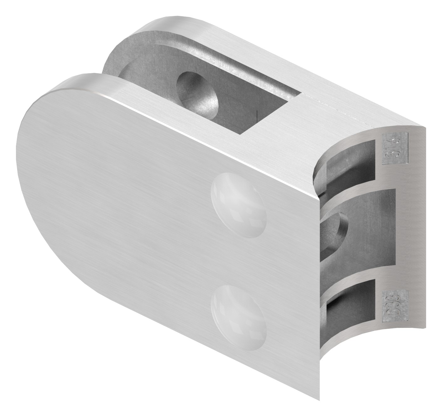 Glasklemme Mod. 33, Anschluss: 33,7mm, in V4A