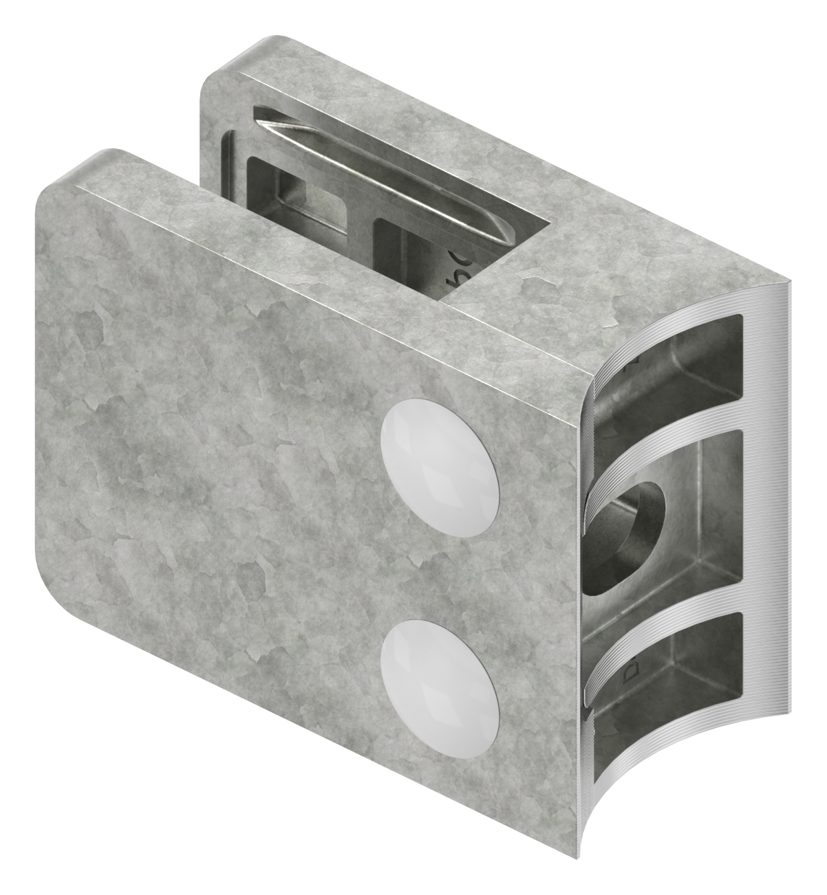 Glasklemme Mod. 36, Anschluss: 42,4mm, in Zink roh