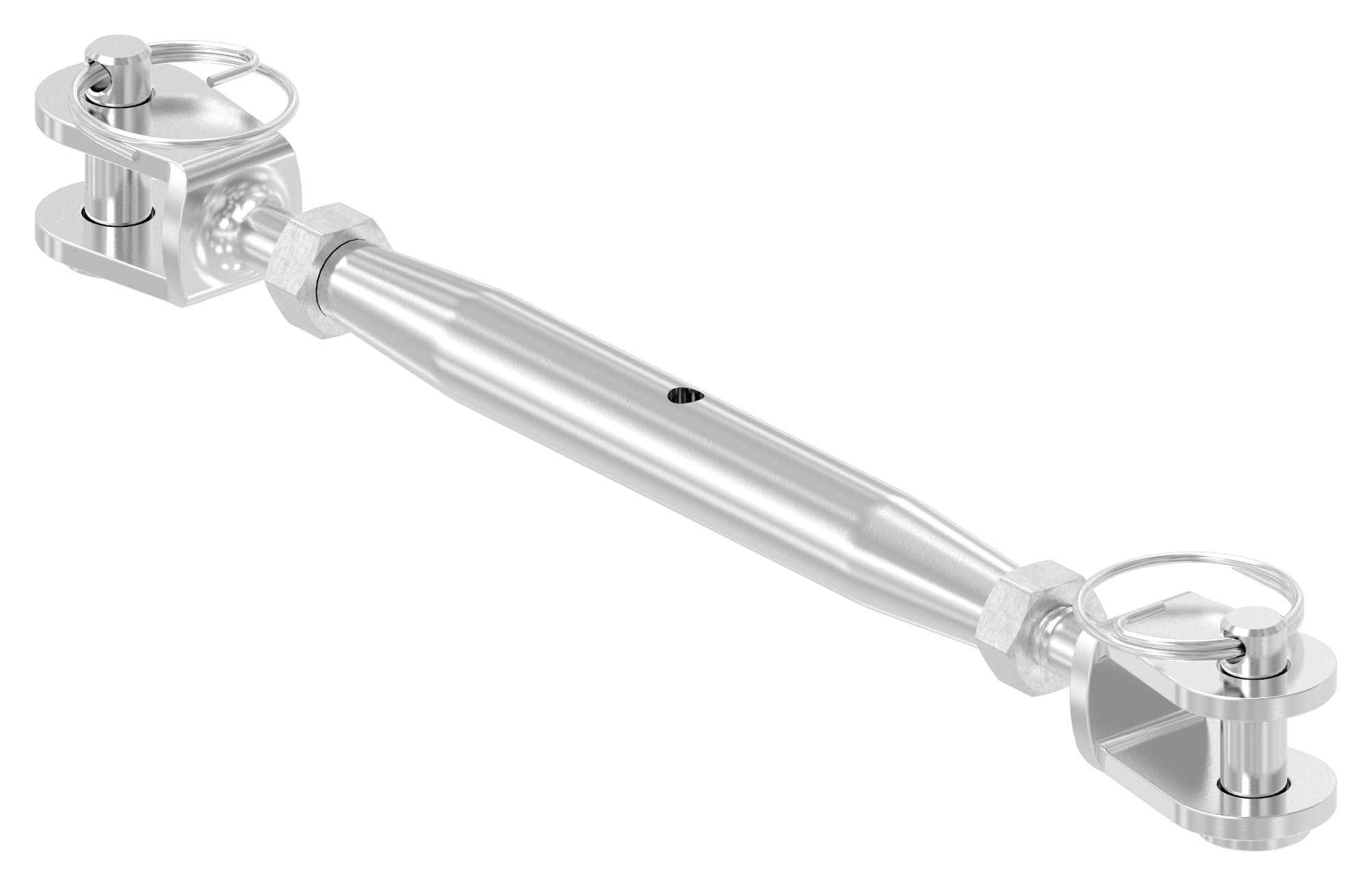 Wantenspanner Gabel/Gabel mit Gewinde M6, V4A