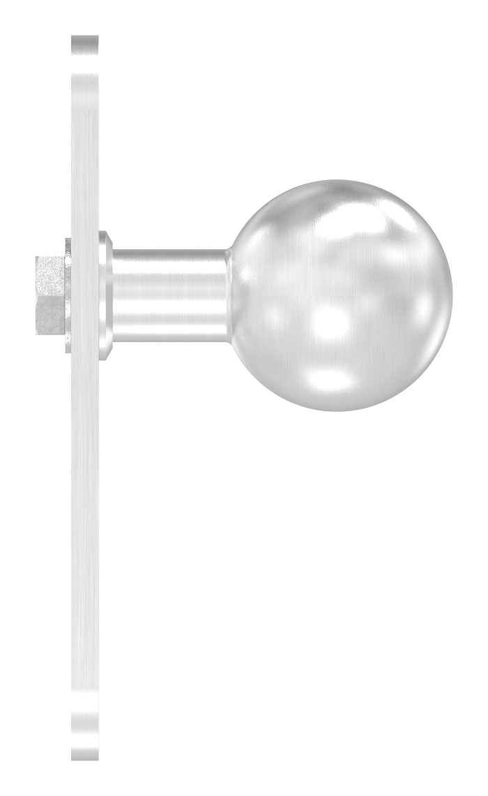 Türknopf, Ø 50mm, mit Langschild, V2A Türknopf, Ø 50mm, mit Langschild, V2A
