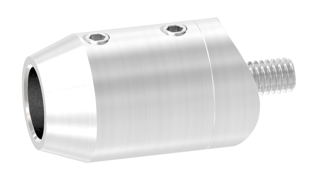 Querstabhalter (zum Stoßen vorne) für 33,7mm Rohr, Bohrung vorne 12,2mm, V2A