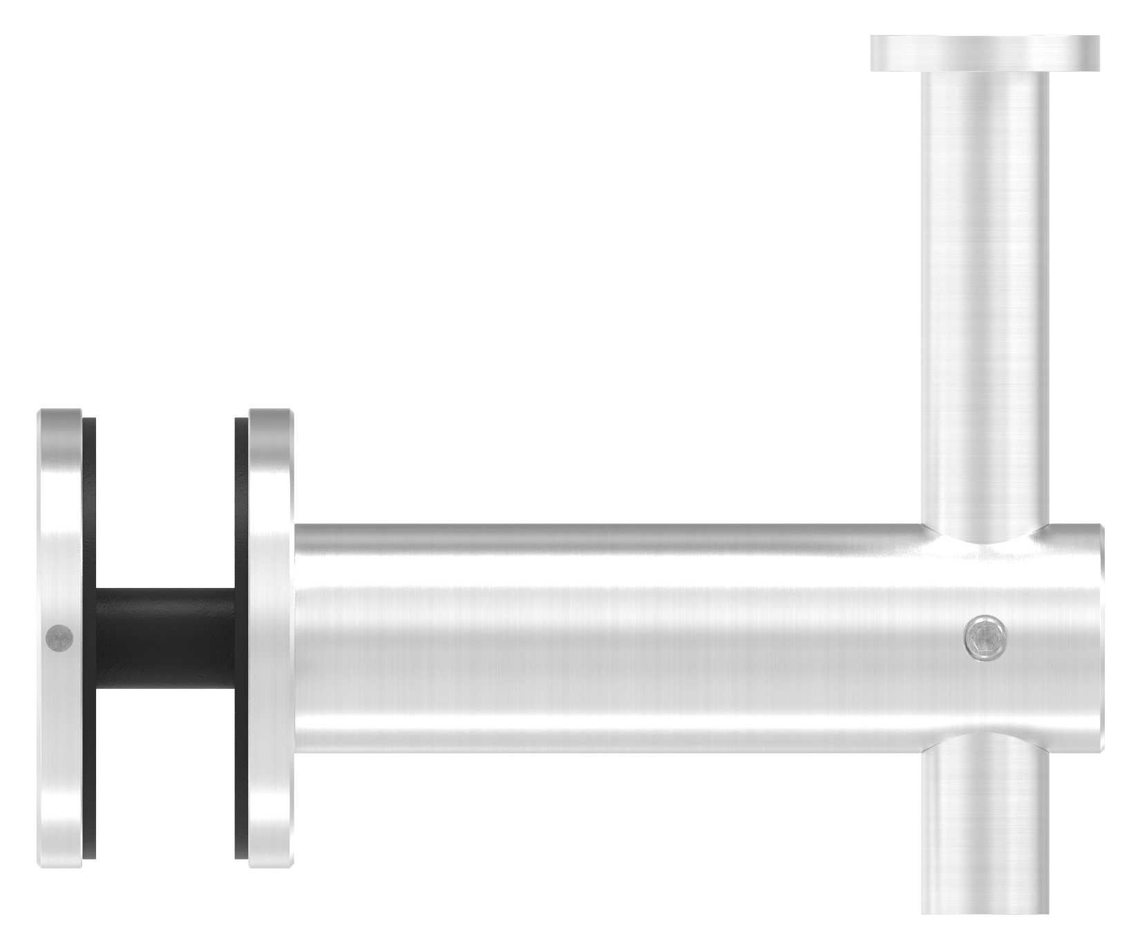 Handlaufhalter für Glas, Handlaufanschlussplatte flach, V2A Handlaufhalter für Glas, Handlaufanschlussplatte flach, V2A