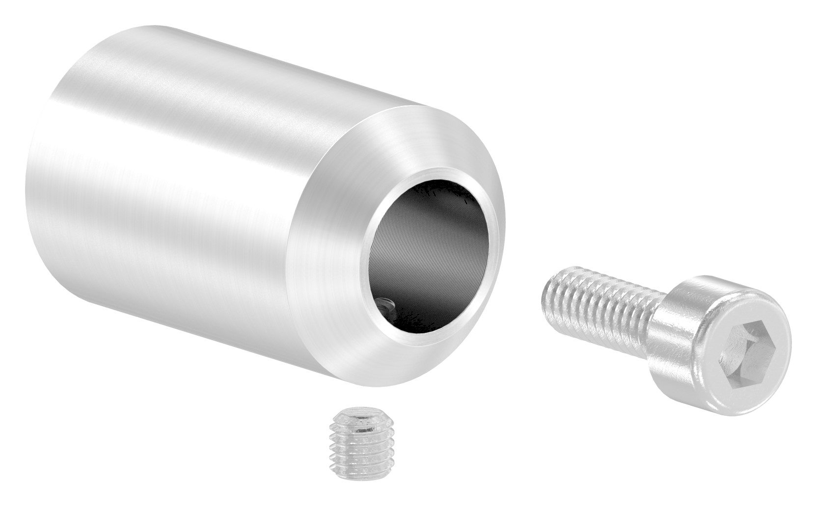 Querstabhalter zum Stoßen, Bohrung Ø 12,5mm, flacher Anschluss, V2A