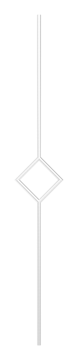 Zierstab aus Ø 12mm, mit Quadrat, Länge 1000mm, V2A