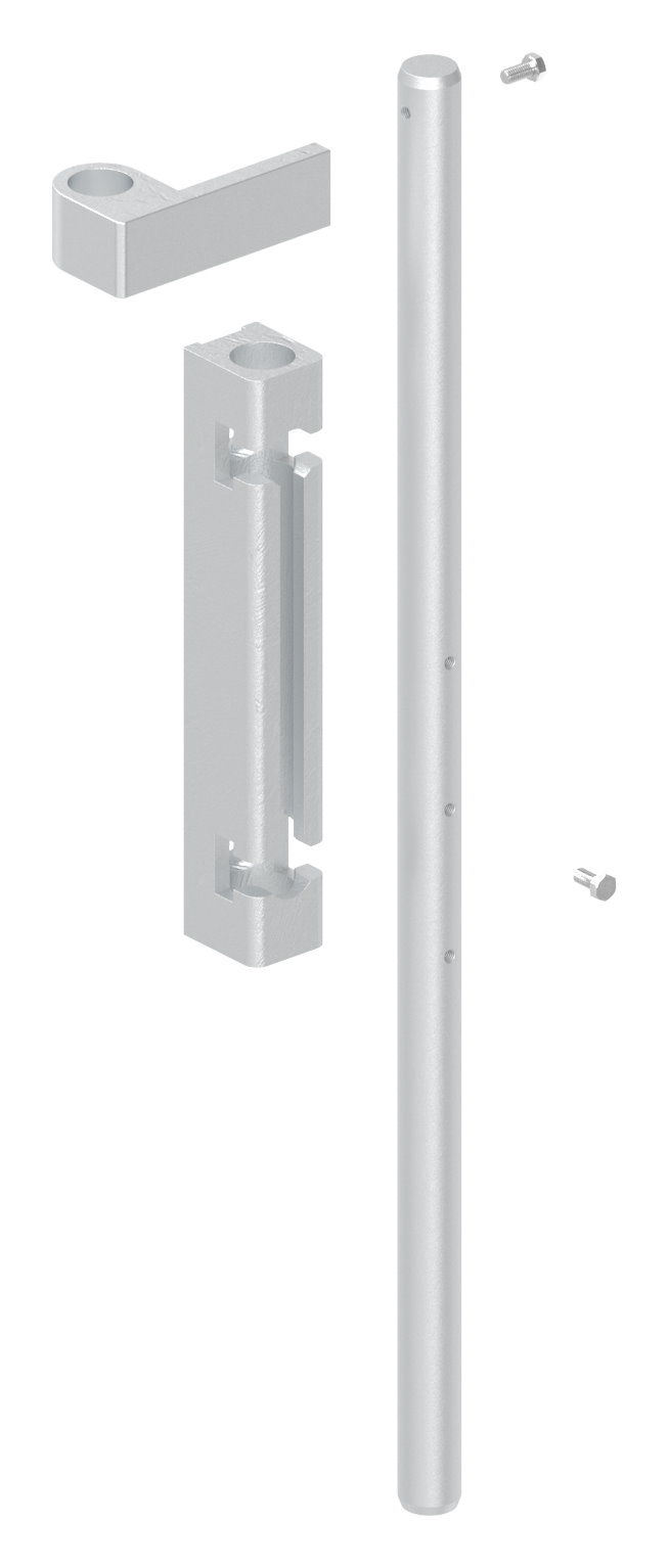 Bodenriegel mit Länge 490mm, zum Anschrauben, blank