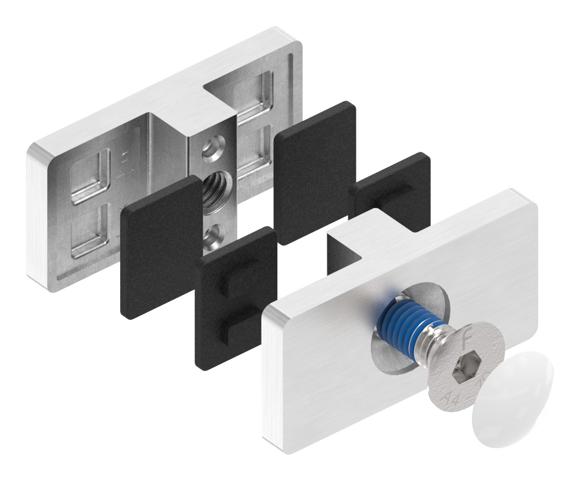 Glasausrichter für Ganzglasgeländer, für Glas 12,76 - 13,52mm