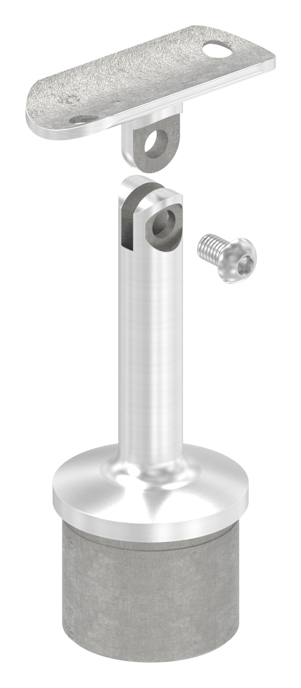 Rohrabschlussstopfen mit Gelenk und Platte, für 42,4x2,0mm, V4A