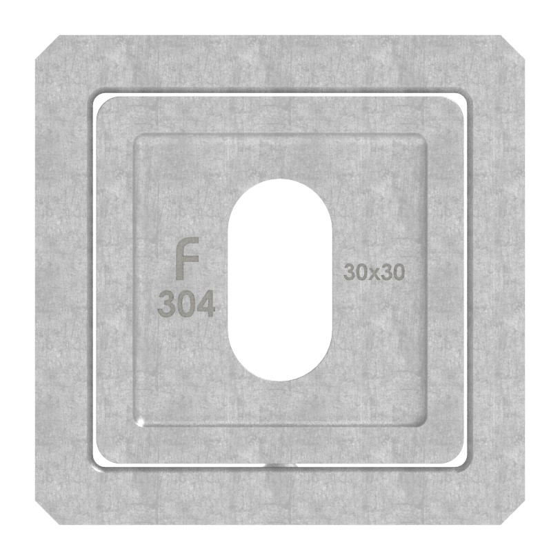 Wandbefestigung für Quadratrohr 30x30mm, V2A