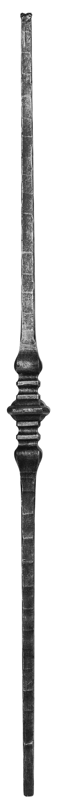 Zierstab, 15x15mm, Schmiedeteil mittig, H: 1000mm