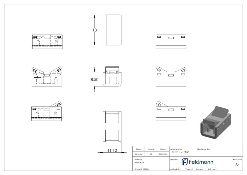 LED-Band Steckverbinder, für IP00 LED-Band
