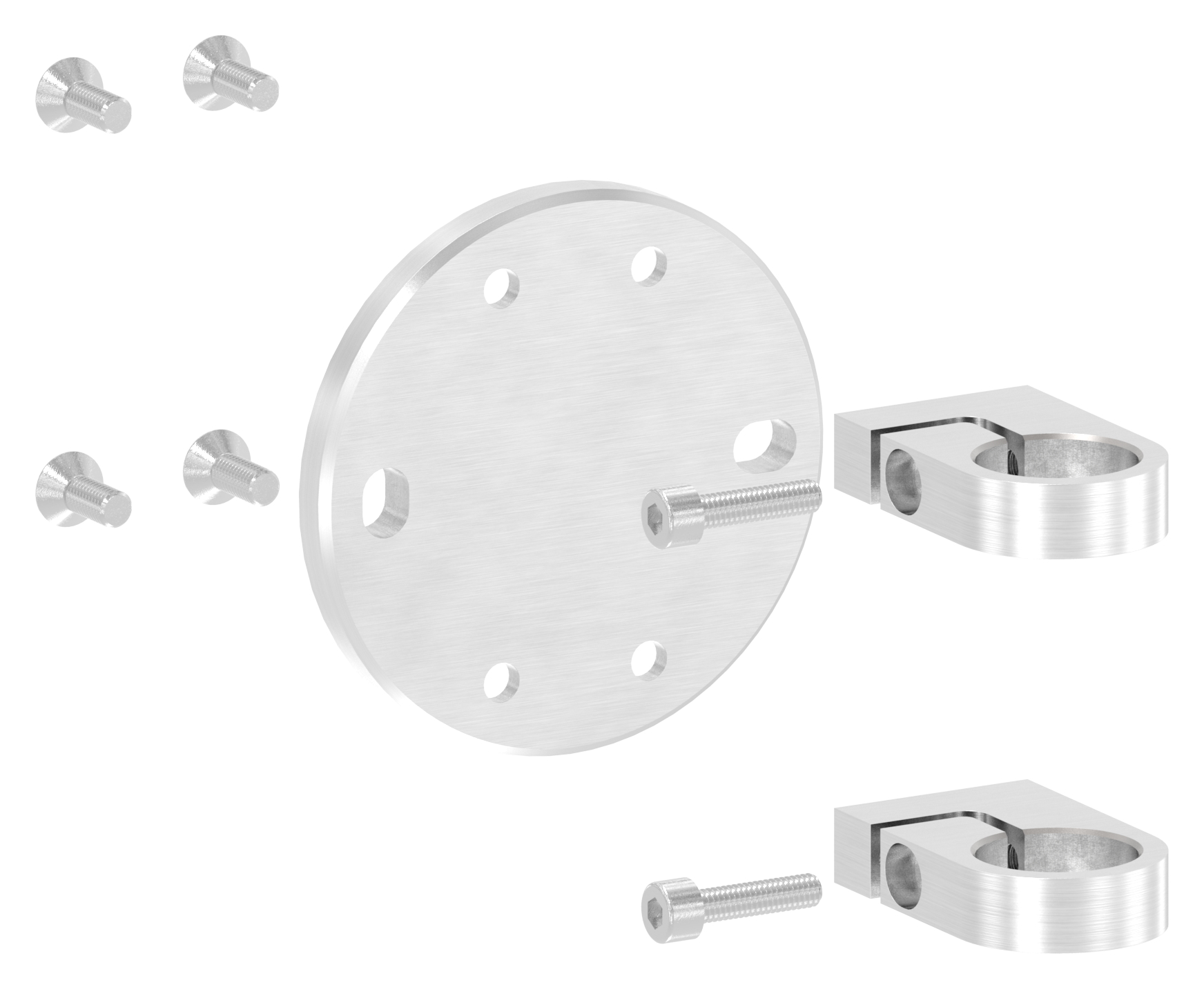 Wandbefestigung für Geländerpfosten 33,7mm, V2A