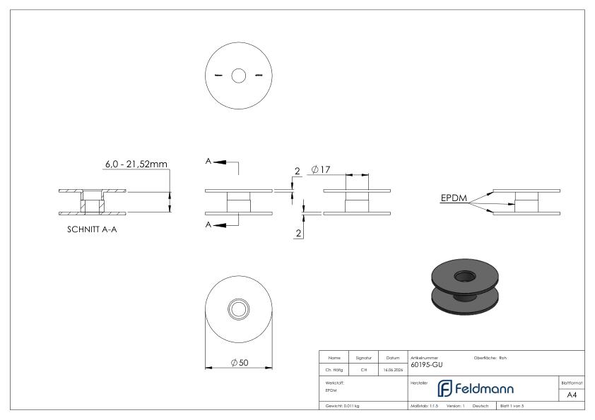 Gummipaar für 52mm Glaspunkthalter