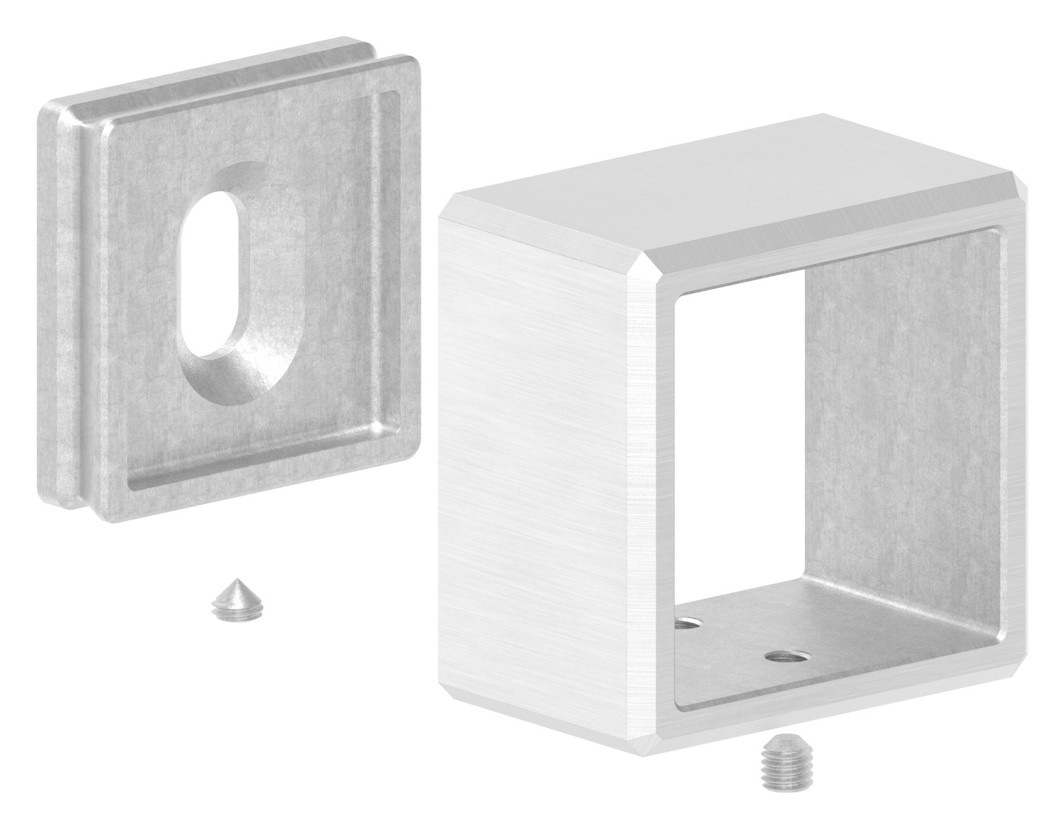 Wandbefestigung für Quadratrohr 40x40mm, V2A