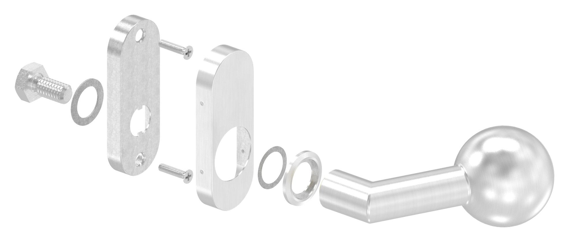 Drückerknopf, Ø 50mm, fest, V2A Drückerknopf, Ø 50mm, fest, V2A