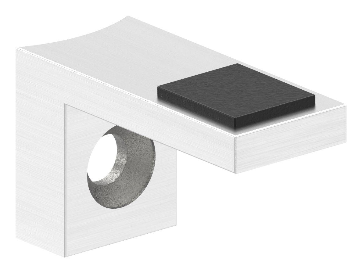 Halteboden mit Anschluss 42,4mm, V4A