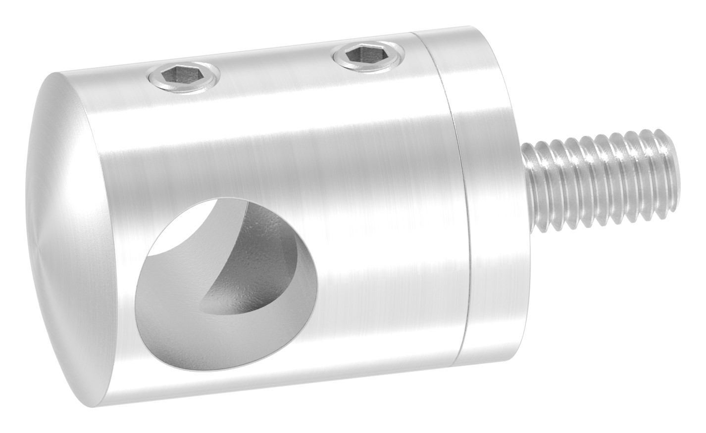 Querstabhalter für geraden Anschluss, 12,2mm Bohrung, V2A