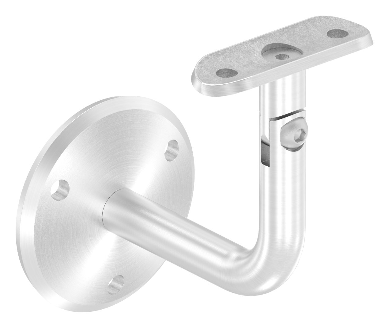 Handlaufhalter mit Gelenk, Handlaufanschlussplatte Rohr 42,4mm (Ronde und Bügel verschraubt), V2A