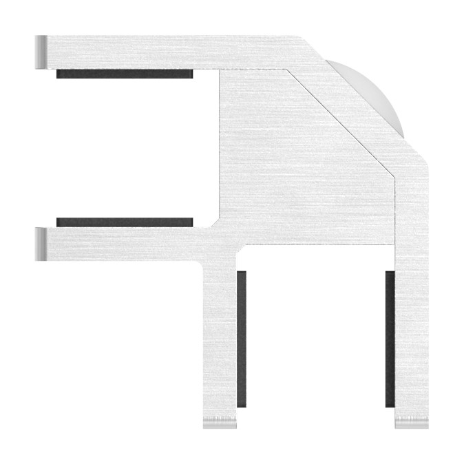 90° Glasausrichter für Ganzglasgeländer, für Glas 16,76 - 17,52mm