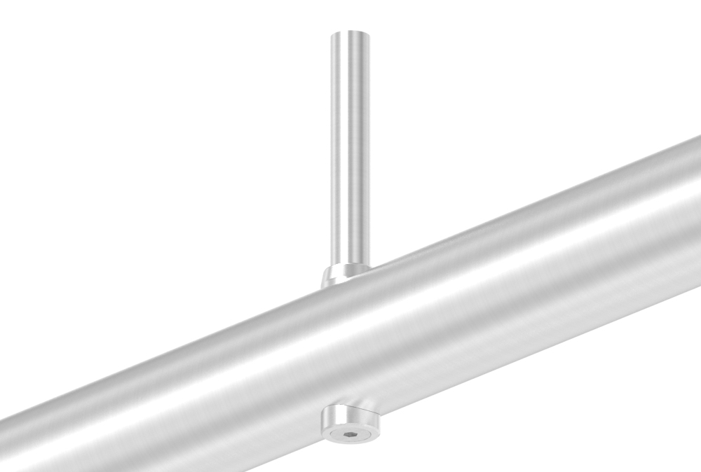 Ausgleichsstück für Rohr 42,4mm, Ø 18mm, mit Bohrung 7mm, V2A