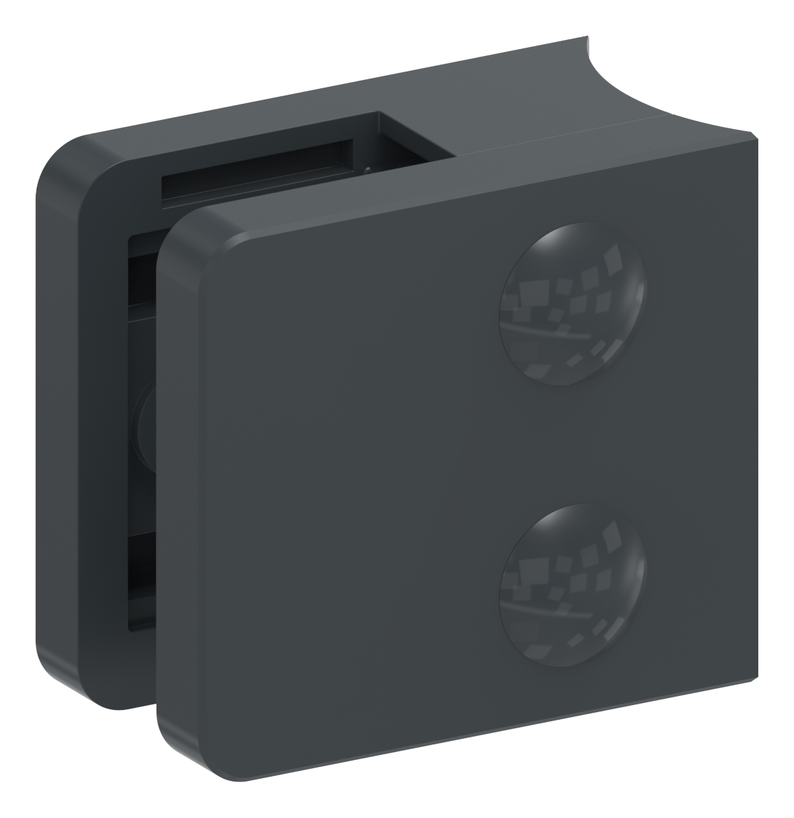 Glasklemme Mod. 31, Anschluss: 42,4mm, Zink roh pulverbeschichtet RAL 7016 matt