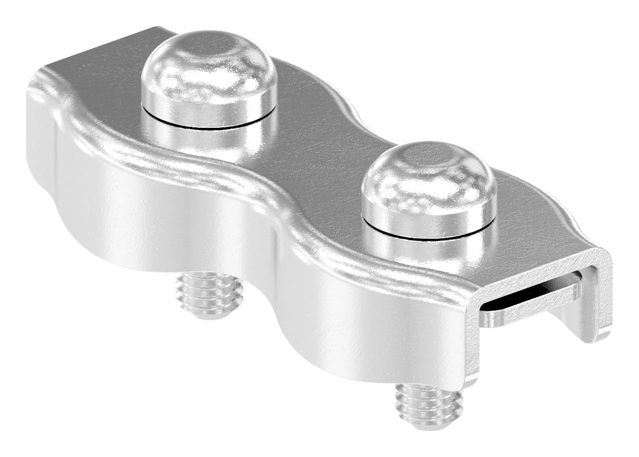 Duplexklemmen für Seil 5mm, V4A Duplexklemmen für Seil 5mm, V4A