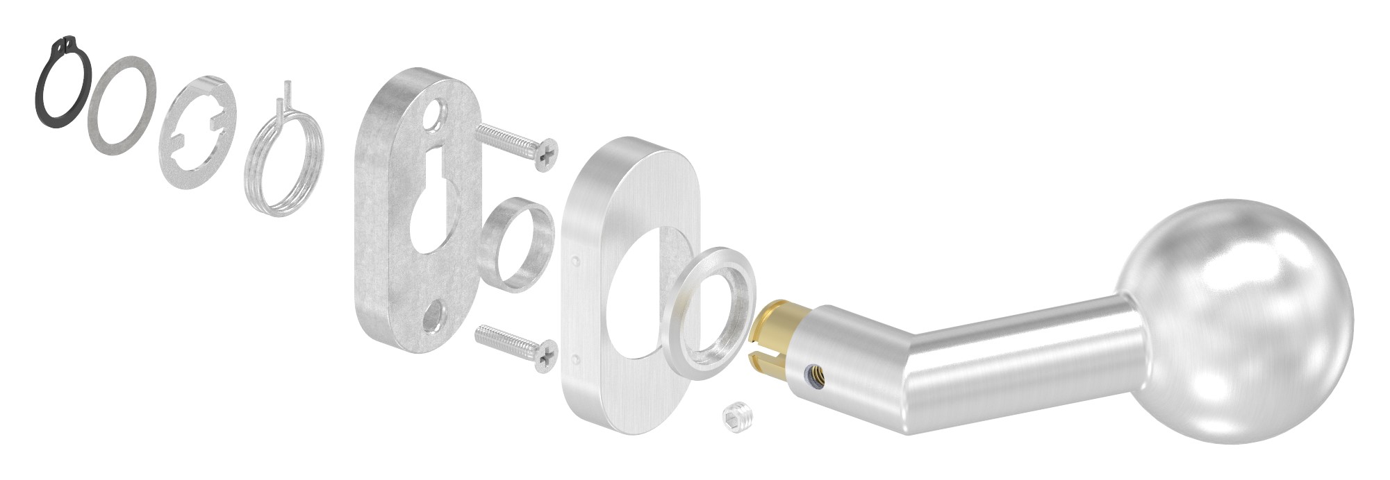 Drückerknopf, Ø 50mm, drehbar, V2A