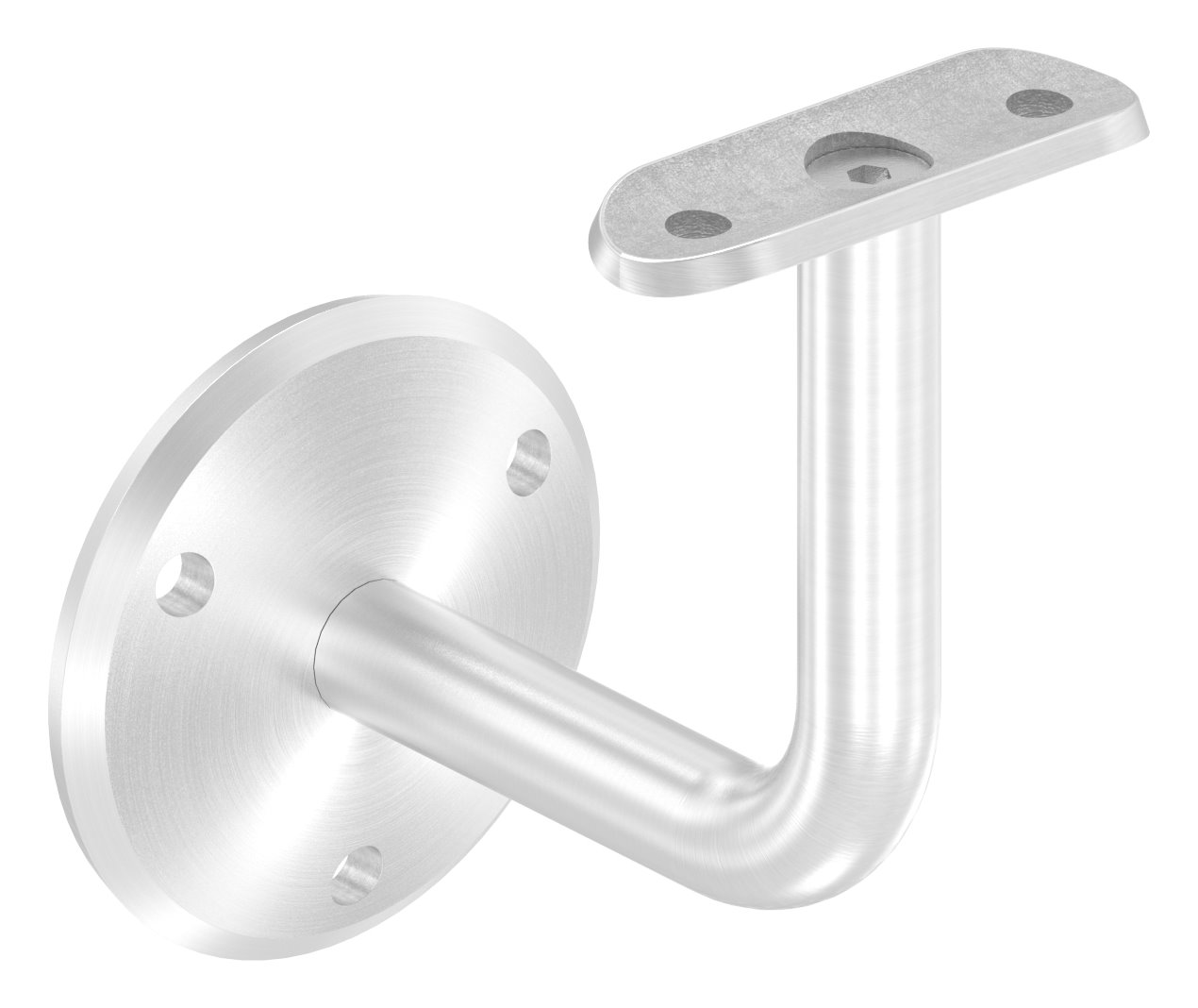 Handlaufhalter mit Handlaufanschlussplatte 42,4mm (Ronde und Bügel verschraubt), V2A